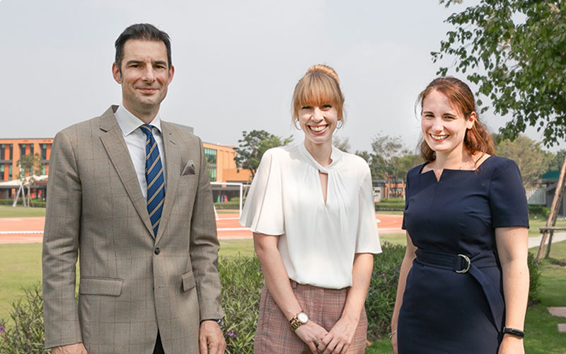 New head of junior school, Ms Hannah Jeffs, with staff