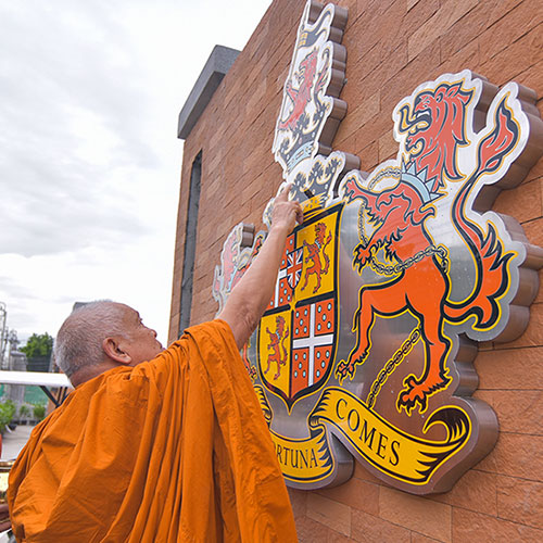 Buddhist And Signage Anointing Ceremony