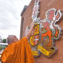 Buddhist And Signage Anointing Ceremony